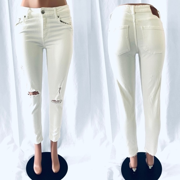 ZARA woman premium denim collection ripped distressed jeans women  4 - Picture 2 of 15